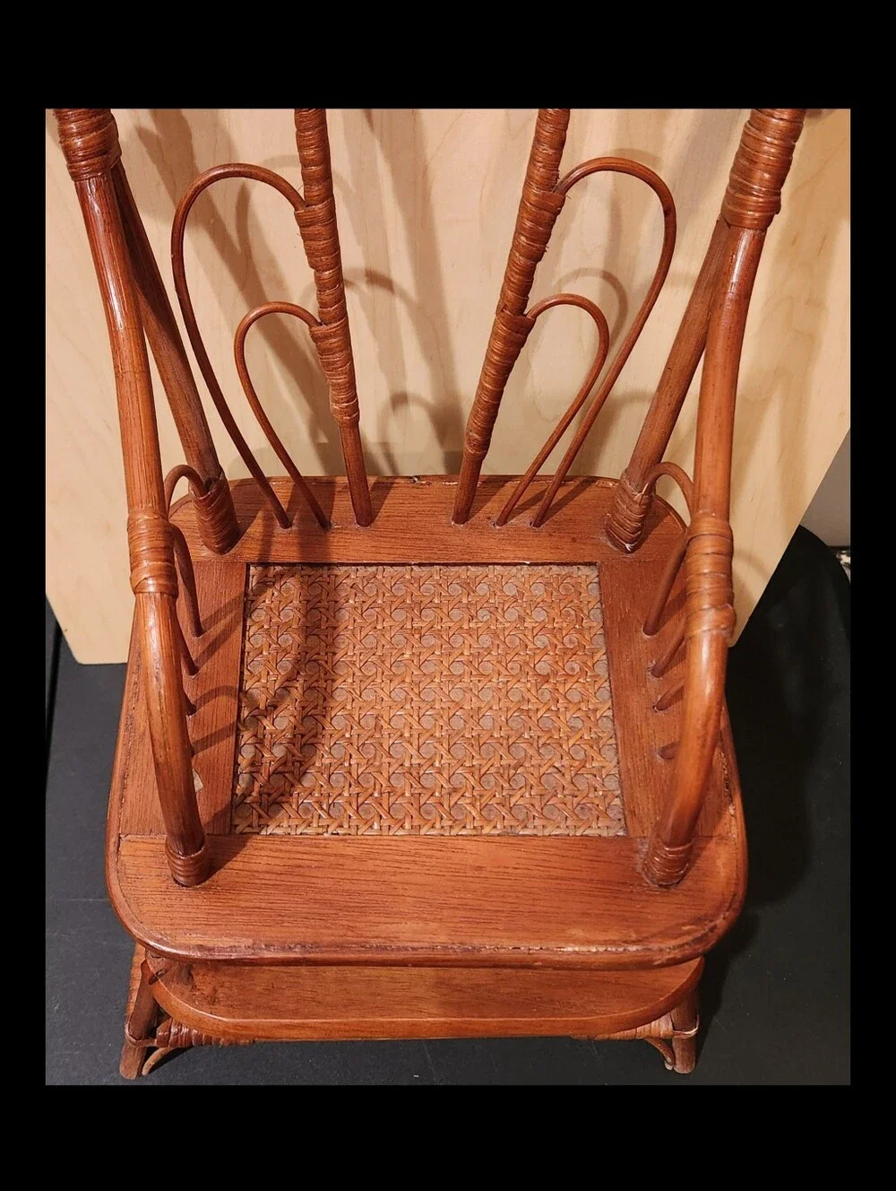 Vintage Wood Doll High Chair ~ Moveable Tray 20.5in Tall